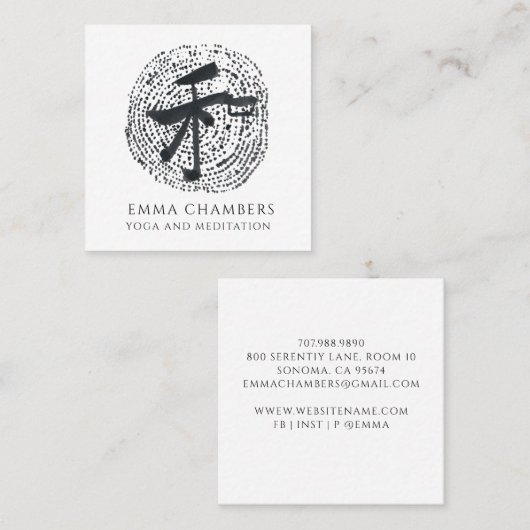 ヨガアンドメディテーション先生 スクエア名刺 (正面/裏面)