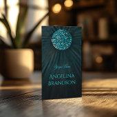 ヨガインストラクターきらめく円ビジネスカード 名刺