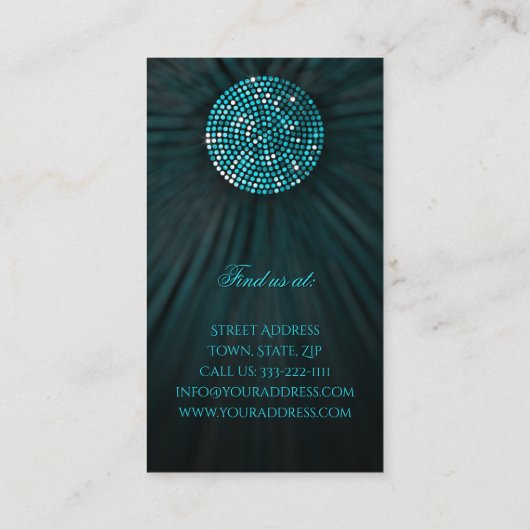 ヨガインストラクターきらめく円ビジネスカード 名刺 (裏面)