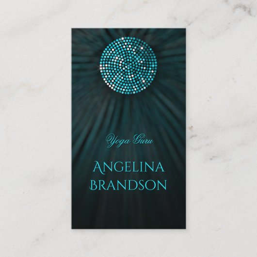 ヨガインストラクターきらめく円ビジネスカード 名刺 (正面)