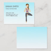 ヨガインストラクターとツリーポーズの女性 名刺 (正面/裏面)