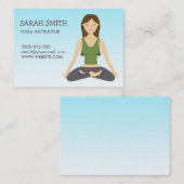 ヨガインストラクターとロータスポーズのヨガウーマン 名刺 (正面/裏面)