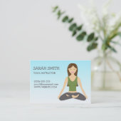 ヨガインストラクターとロータスポーズのヨガウーマン 名刺 (スタンド正面)