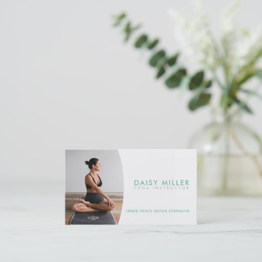 ヨガインストラクターのスローガンビジネスカード 名刺 (スタンド正面)