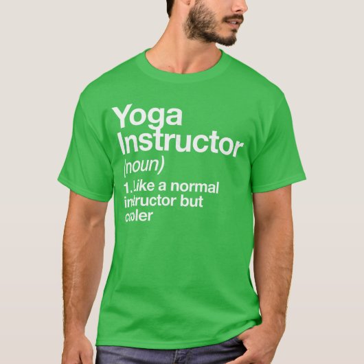 ヨガインストラクターの面白い定義 Gymrainer コーチ S Tシャツ (正面)