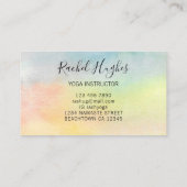 ヨガインストラクターひまわり水彩名刺 名刺 (裏面)