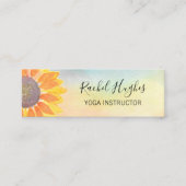 ヨガインストラクターひまわり水彩 スキニー名刺 (正面)
