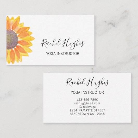 ヨガインストラクターひまわり 名刺 (正面/裏面)