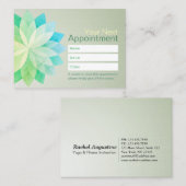 ヨガインストラクターアポイントメントカラフルロータスマンダラ 予約カード (正面/裏面)