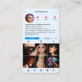 ヨガインストラクターインスタグラムライトブルーモダン 名刺 (正面)