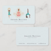 ヨガインストラクターウィメンツリーポーズライトブルー 名刺 (正面/裏面)