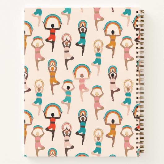 ヨガインストラクターウィメンヨガポーズライトタン ノートブック (裏面)