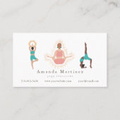 ヨガインストラクターウィメンヨガポーズライトタン 名刺 (裏面)