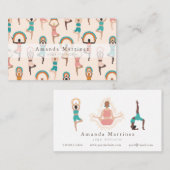 ヨガインストラクターウィメンヨガポーズライトタン 名刺 (正面/裏面)