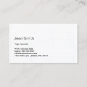 ヨガインストラクターウェルネススパ自然グリーン 名刺 (裏面)