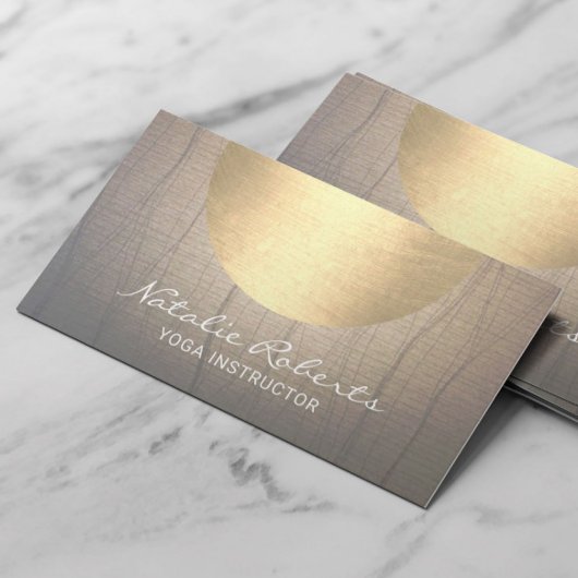ヨガインストラクターウェルネス金ゴールドサークルヴィンテージ 名刺