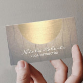 ヨガインストラクターウェルネス金ゴールドサークルヴィンテージ 名刺