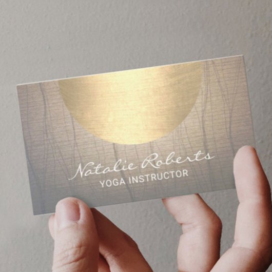 ヨガインストラクターウェルネス金ゴールドサークルヴィンテージ 名刺