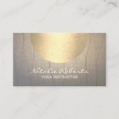 ヨガインストラクターウェルネス金ゴールドサークルヴィンテージ 名刺 (正面)
