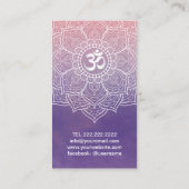 ヨガインストラクターウォーターカラーロータスマンダラナマステ 名刺 (裏面)