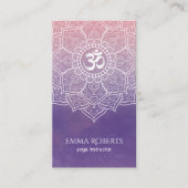 ヨガインストラクターウォーターカラーロータスマンダラナマステ 名刺 (正面)