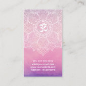 ヨガインストラクターウォーターカラーロータスマンダラナマステ 名刺 (裏面)