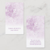 ヨガインストラクターウォーターカラーロータスマンダラナマステ 名刺 (正面/裏面)