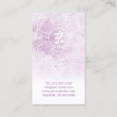 ヨガインストラクターウォーターカラーロータスマンダラナマステ 名刺 (裏面)