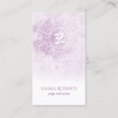 ヨガインストラクターウォーターカラーロータスマンダラナマステ 名刺 (正面)