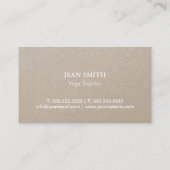 ヨガインストラクターエレガントクリームフローラ 名刺 (裏面)