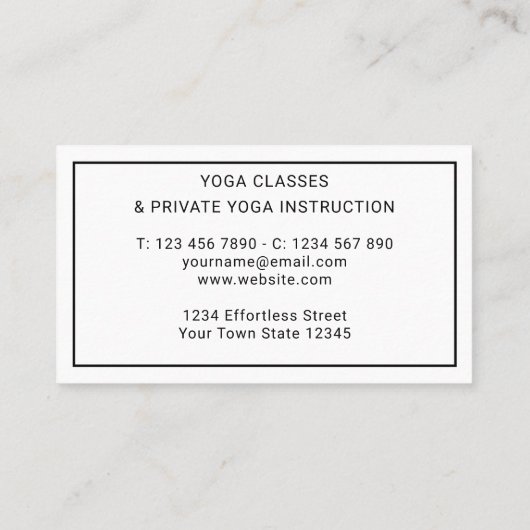 ヨガインストラクターエレガントツリー 名刺 (裏面)