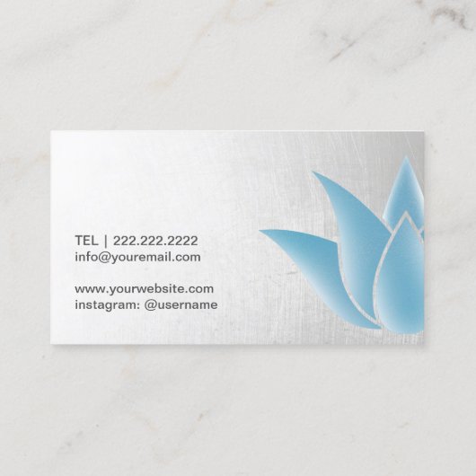 ヨガインストラクターエレガントブルーロータスヒーリングスパ 名刺 (裏面)