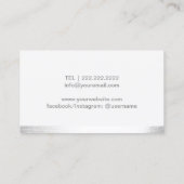 ヨガインストラクターエレガントホワイトロータスフローラ 名刺 (裏面)