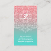 ヨガインストラクターエレガントロータスマンダラナマステ 名刺 (裏面)