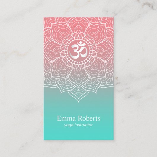 ヨガインストラクターエレガントロータスマンダラナマステ 名刺 (正面)