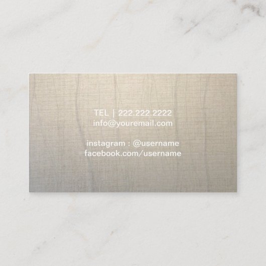 ヨガインストラクターエレガント金ゴールドロータスヴィンテージ 名刺 (裏面)