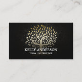 ヨガインストラクターエレガント金ゴールド 名刺 (正面)