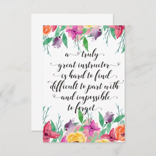 ヨガインストラクターオフィスギフトインストラクターコーチング サンキューカード (正面/裏面)