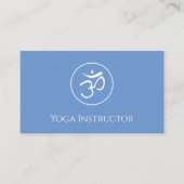 ヨガインストラクターオムシンボルシンプルブルー 名刺 (正面)