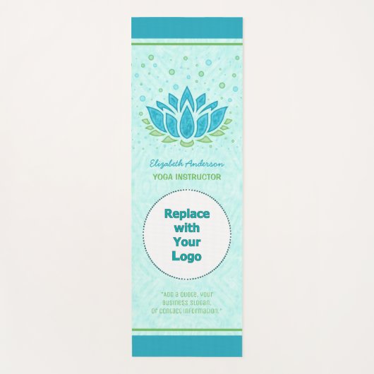 ヨガインストラクターカスタムのロゴ名|蓮の花 ヨガマット (正面)