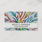ヨガインストラクターカラフルモダンQRコード 名刺 (正面)