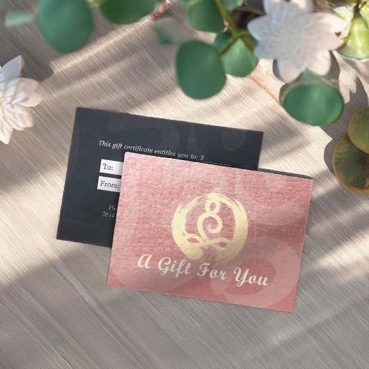 ヨガインストラクターギフト証明書瞑想禅OM 割引カード