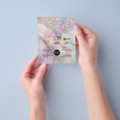 ヨガインストラクタークラスのロゴマーブル水彩 チラシ (手)