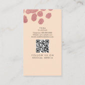 ヨガインストラクタークラスバラピンクフェイクフォイルB 名刺 (裏面)