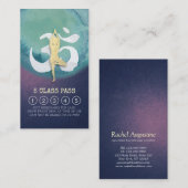 ヨガインストラクタークラスパスメディテーションポーズOMサイン ロイヤリティカード (正面/裏面)