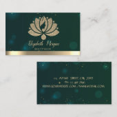 ヨガインストラクターグリーンロータス美しいサロン 名刺 (正面/裏面)