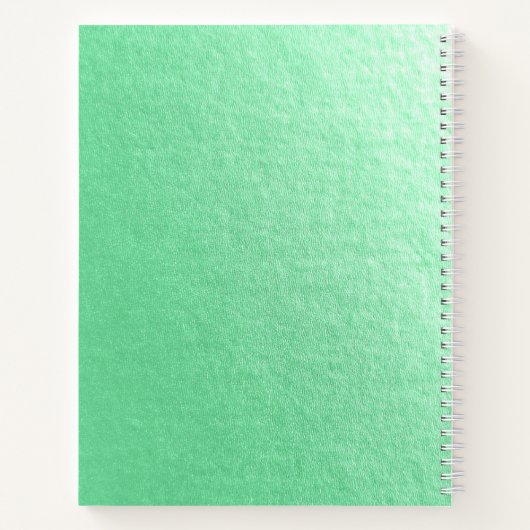 ヨガインストラクターグリーン金ゴールド瞑想ポーズZEN OM ノートブック (裏面)