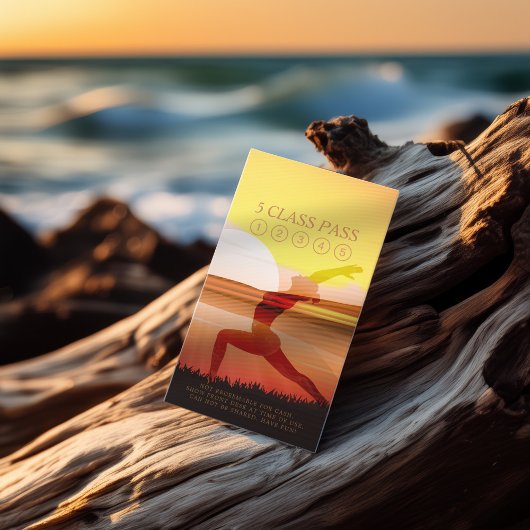 ヨガインストラクターサンセットハーフムーンポーズ5クラスパス ロイヤリティカード