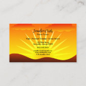 ヨガインストラクターサンセットヨガポーズシルエット 名刺 (裏面)