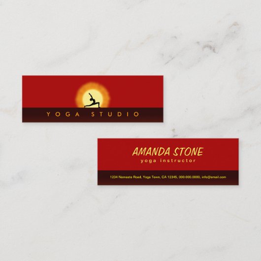 ヨガインストラクターサンライズポーズスキニー名刺 スキニー名刺 (正面/裏面)